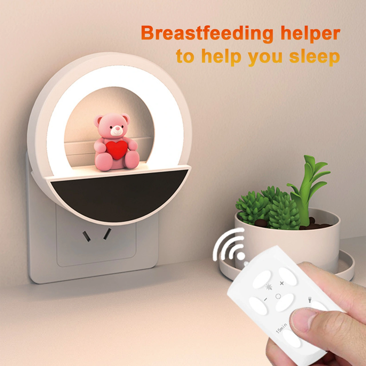 Folinda Led Gece Lambası, 3 Renk Sıcaklığı, Parlaklık Ayarlı, 3 Zamanlayıcı Seçeneği, Kumanda İle, 200mah Pil, Avrupa Standartı Çok Renkli