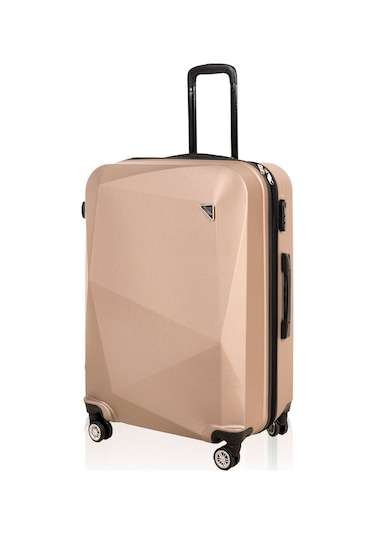 Polo&Sky Elmas Model Gold Renk Büyük Boy Valiz Bavul