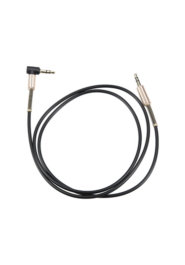 Monyee 1m Siyah 3.5mm Altın Kaplama Ses Kablosu - Bilgisayar/ Telefon Kulaklık Hoparlör Amplifikatör Bağlantısı Düz-eğik