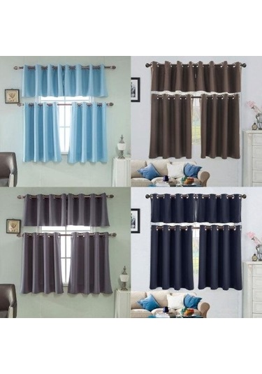 Novahub Pembe Düz Renk Pencere Perde Oturma Odası Mutfak Işık Engelleme Perdeler Ev Dekor Pembe - Diğer 132 X 46 Pembe