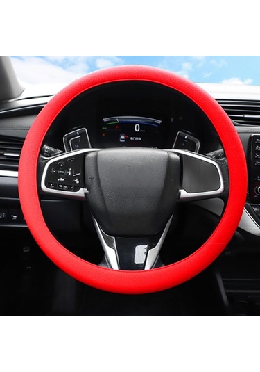 Kırmızı Seametal Silikon Araba Direksiyon Kılıfı Kaymaz Aşınmaya Dayanıklı Silikon Koruyucu Tekerlek Araba Aksesuarları