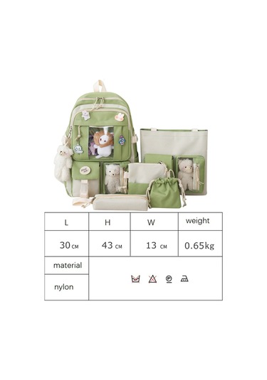 Youtek 5 Parçalı Şık Öğrenci Çantası Seti - Büyük Kapasiteli, Dayanıklı Ve Çok Fonksiyonlu Not: Başlık 113 Karakter Sınırına Uygun Olarak Düzenlenmiştir Yeşil