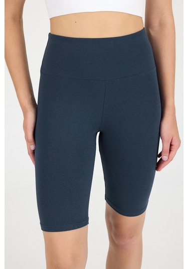 Malabadi Kadın Füme Penye Modal Yüksek Bel Sporcu Biker Tayt 1911 Füme