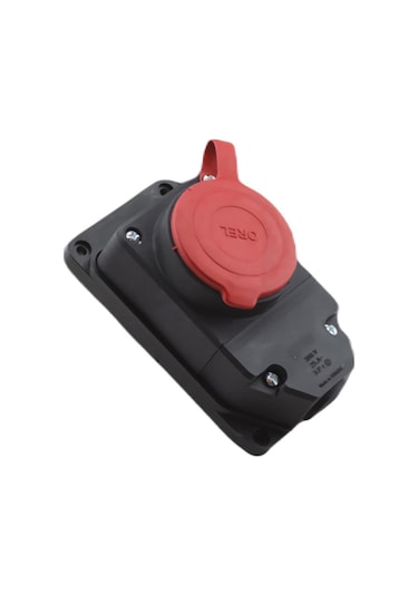 Orel Kauçuk 3 X 25 Amper Trifaze Kapaklı Duvar Prizi - OR2206