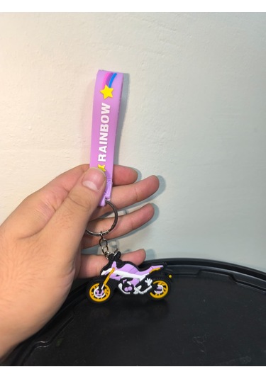 Silikon Kaliteli Motosiklet Anahtarlığı Esnek, Dayanıklı Ve Şık Tasarım Mor