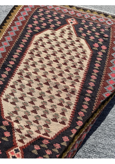 El Dokuma Mut Kilimi 63x84 Küçük Ölçü Yün Cicim Kilimi