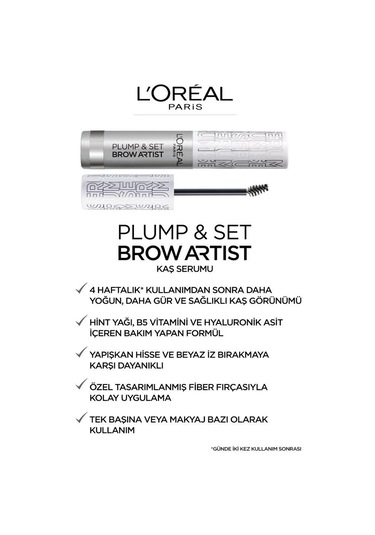 L'Oreal Paris Brow Artist Plump & Set Şeffaf Kaş Bakım Serumu
