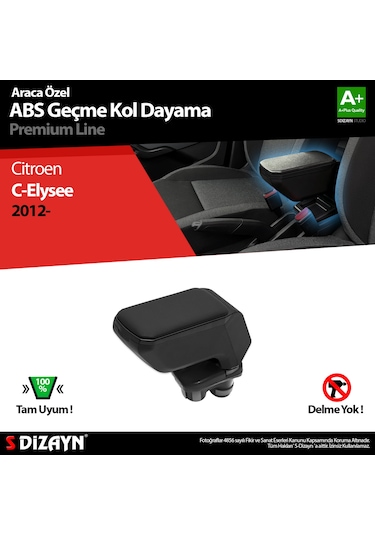 S-Dizayn Citroen C-Elysee Kol Dayama Kolçak Geçmeli ABS Siyah 201