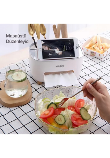 Ecoco Çok Amaçlı Bölmeli Peçetelik Ve Saklama Kutusu