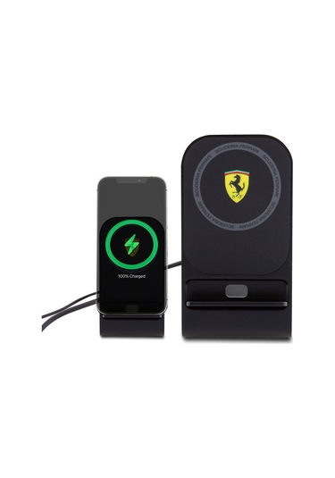 Ferrari Lisanslı Katlanabilir Baskılı Shield Logolu Standlı Magnetik Kablosuz Şarj Standı