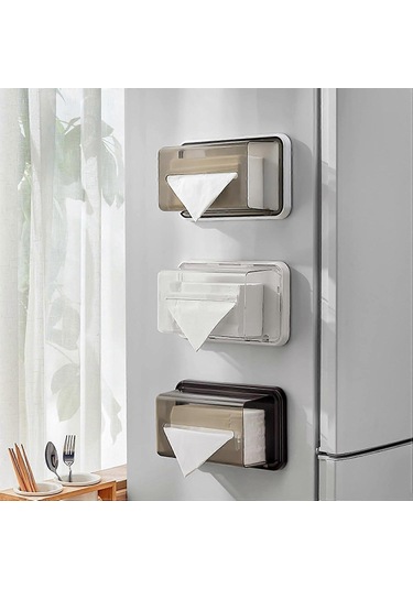 Çok İşlevli Mendil Kutusu, Benzersiz Mendil Kutusu, Düzenli Bir Ev Veya Restoran İçin Kağıt Saklama Tutucu, Beyaz.