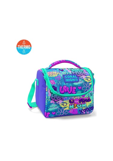 Coral High Kids Lavanta Su Yeşili Grafiti Desenli Thermo Beslenme Çantası 11827