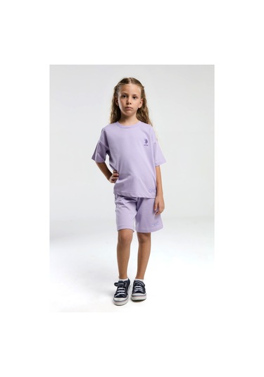 U.s. Polo Assn. Kız Çocuk Mor Bermuda Takım Us2090 Mor