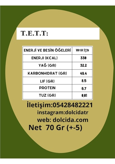 Dolcida Glutensiz Tahinli Kurabiye 70gr-3365