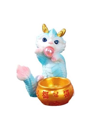 Mini Ejderha Süs Parlak Renkler Sevimli Ejderha Heykelcik Reçine Süs Yeni Yıl Süslemeleri F