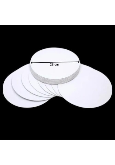 Turta Mendili / Pasta Altlığı Beyaz Yuvarlak 28 Cm 10 Adet Gümüş