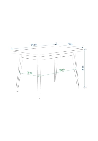Vilinze Avanos Mdf Traverten Sabit Traverten Mutfak Masası - 70x120 Cm