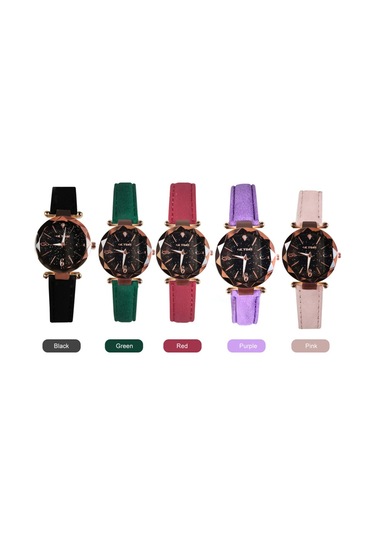 Kadın Saat Seti Bilezik Moda Aydınlık Eller Dişli Hareket Retro Kuvars Kol Saati Pembe Diğer