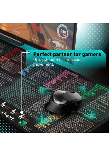 Excel Kısayol Tuşları Mouse Pad - Pc Ofis Elektronik Tablo Klavye Matı, Kaymaz Dikişli Kenar