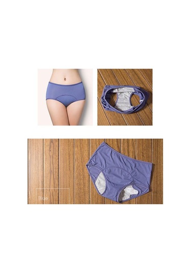 Mavi Sızdırmaz Adet Dönemi Külot Kadın İç Çamaşırı Fizyolojik Pantolon Pamuklu Dikişsiz Külot Mavi