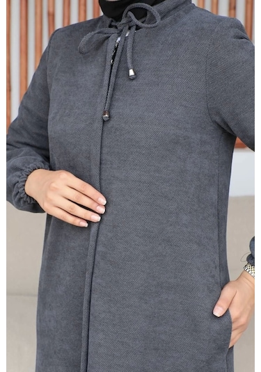 Şönil Kumaş Kışlık Comfort Ferace - Gri / F0506 Gri