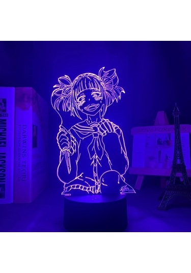 Goldenqian Anime 3d Lamba Academia Himiko Toga Yatak Odası Için Dekoratif Doğum Günü Hediyesi Manga Başucu Gece Lambası Çocuklar Çocuklar Için Tatil Hediye Pxjd 9psjba Siyah