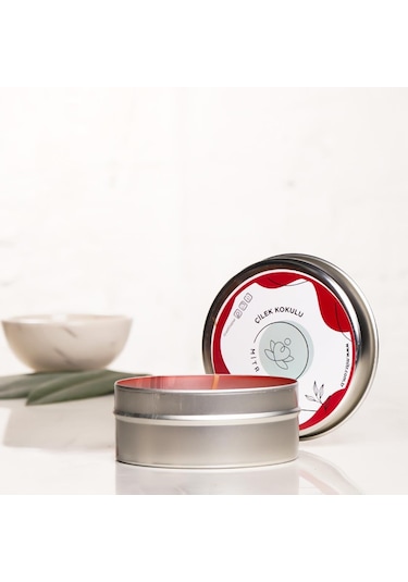 Mitr Çilek Aromalı Metal Mum Çok Renkli