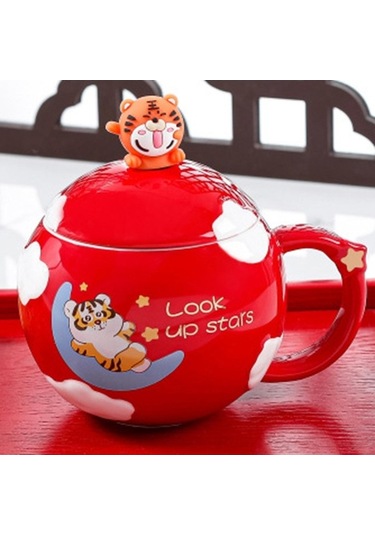 Createtech Homyl Renkli Kahve Kupa Bardaklar Kahvaltı Suyu Kırmızı Kırmızı/ Kırmızı