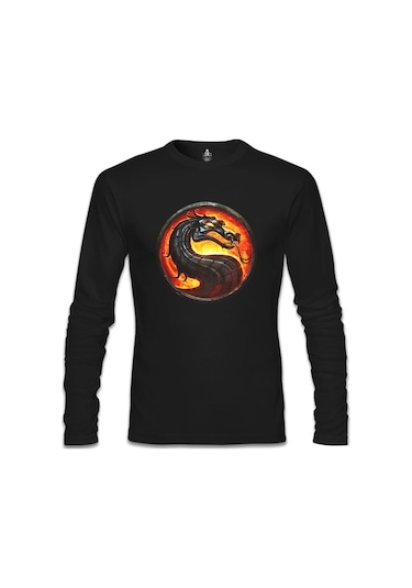 Mortal Combat Logo Siyah Erkek Sweatshirt