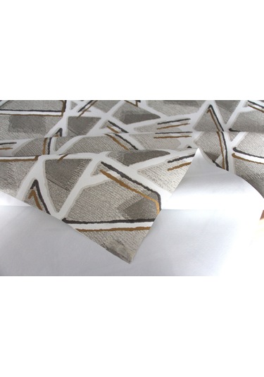 Elyaf Silinebilir Pvc Muşamba Masa Örtüsü 1242-1 Parlakminiçizgi Altın