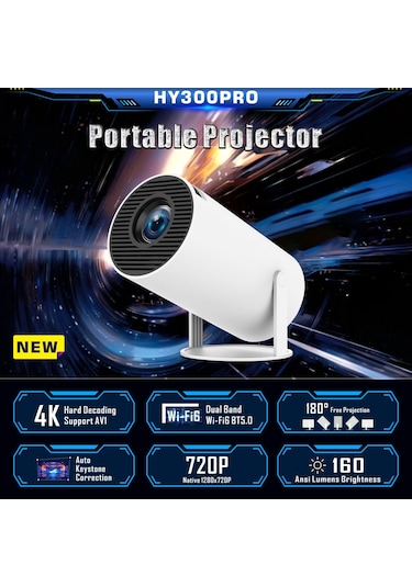 Ioıuskku Hy300 Pro Led Projektör Otomatik Kilit Taşı Düzeltme