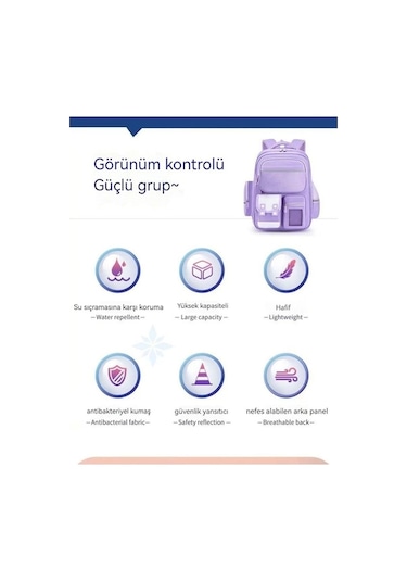 Maoyaya Ss Sırt Kuromi Kapasiteli Ilkokul Çantası-mor Büyük Nq Mor