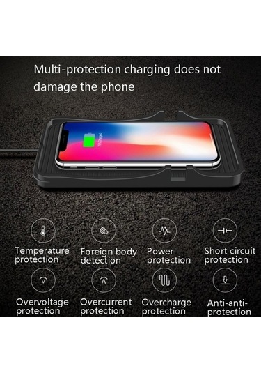 Wondernest  Ve Android Telefonlar İçin 15w Araç Kablosuz Şarj Aparatı, Silikon Taban, Type-c Arayüz