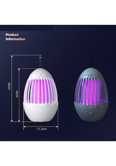L01 Elektrik Şoklu Sivrisinek Öldürücü Usb Gece Lambası Gri