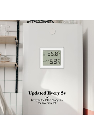 Youtek Beyaz Ys27 Ev İçi Dijital Nem-sıcaklık Ölçer: Büyük Ekran, Konfor Göstergesi, C/ F Dönüşümü, 3 Yerleştirme Seçeneği Magneetik, Duvar, Masüstü Beyaz