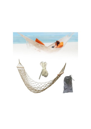 Suntek Kamp Hamak Ağır Katlanır Plaj Veranda Arka Bahçe Beyaz