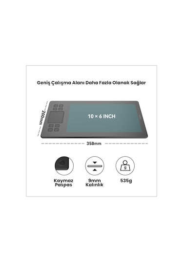 Veikk A50 10 x 6" Grafik Tablet