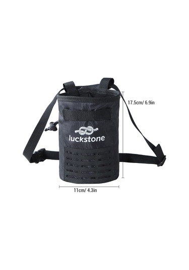 Vkemall Kaya Tırmanma Ve Kamp İçin Anti Kayma Kuru Eller Toz Çantası, Bel Bağlı Poliester Torba + Toz Fırça Siyah