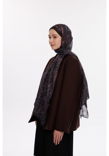 Mirsoy Scarf Asya Etnik Desen Şal Bordo