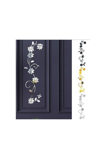 Çıkarılabilir 3d Sanat Duvar Resmi Çiçek Şekli Ayna Duvar Çıkartmaları Çıkartma Altın