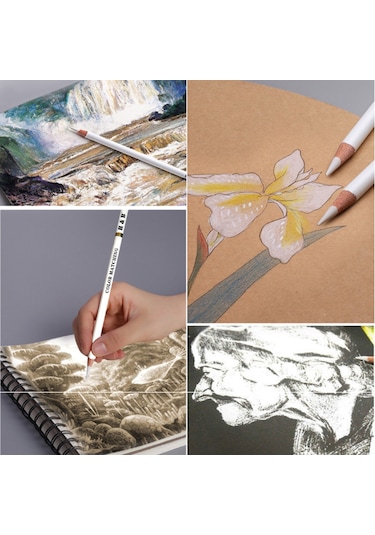 H&b 15 Parça Sanat Malzemeleri Çizim Kiti Beyaz Kömür Ve Pastel Kalem Seti Boyama Araçları Diğer