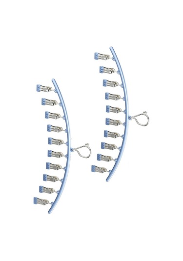 Xiaaokeji Dolap Düzenleyici, 10 Klipsli Metal Yoga Pantolon Askısı Mavi Mavi