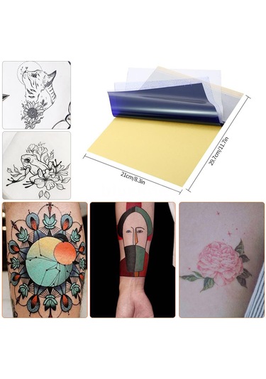 Shineyee 50 Adet A4 Boyutlu Dört Katlı Dövme Şablon Kağıdı - Termal Transfer Kâğıdı, Kaliteli Mürekkep İçerikli