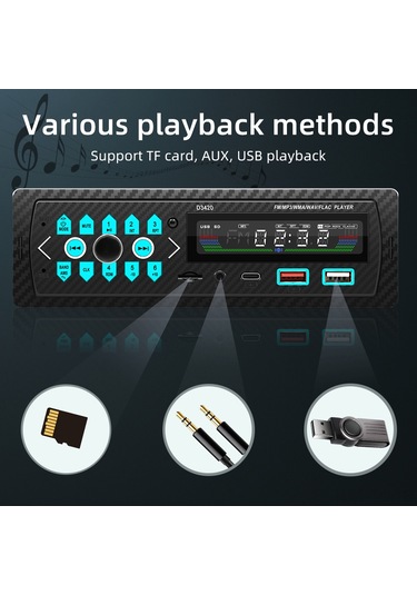 Skycity Araç Mp3 Çalar Bluetooth 5.0免提 Usb/sd Kart Destekli 60w 4 Güçlü Fm Radyo Çift Usb Arabaya Entegre Müzik Sistemi
