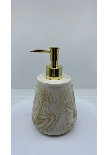 Betonmall Mermer Desenli Tuvalet Banyo Mutfak Beton Sıvı Sabunluk - Bej-kahve Bej-kahve