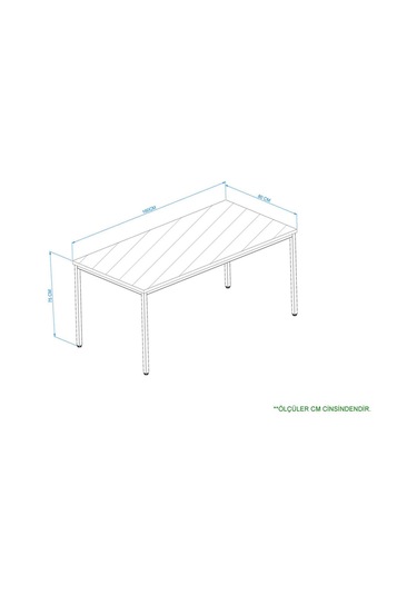 Sehpol Çalışma Masası 160x80x75 Cm Siyah Atlantik Çam