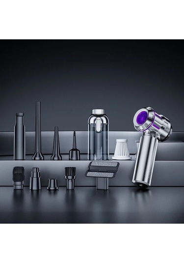 Honeybeeshop Simli Mor Kablosuz Toz Alma Vakum Temizleyici Usb Sarjli Kompresorlu Hava Kurutma Makinesi Ev Araba Ofis Kamp