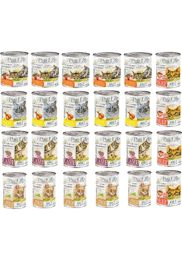Pati Life Karışık Konserve Kedi Maması 24 x 415 G