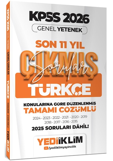 Yediiklim 2026 Kpss Gy-gk Lisans Konularına Göre Tamamı Çözümlü Son 11 Yıl Çıkmış Sorular Seti 5 Kitap