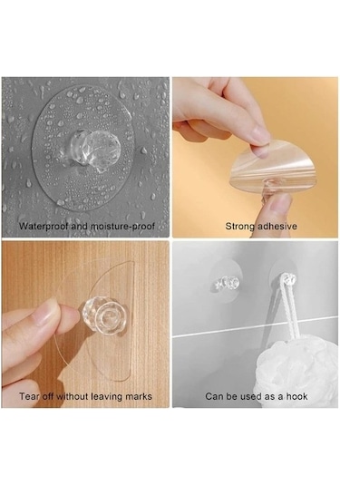 2 Adet Ayna Dolap Kulpu Çok Fonksiyonlu Kendinden Yapışkanlı Askı